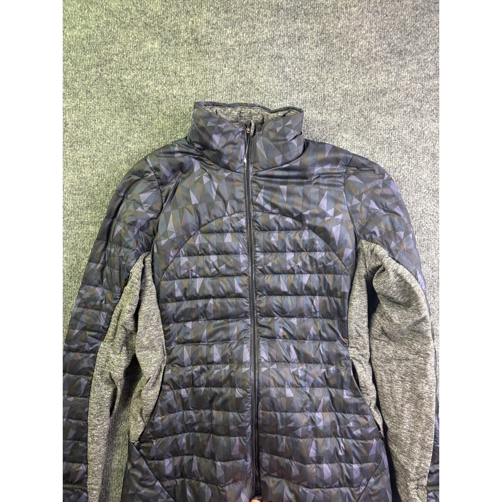 Lululemon‎ Down For It All Jacket Womens 10 Purple Geometric Prism Puffer